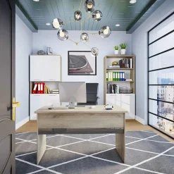 Arredo ufficio completo moderno rovere antracite lucido Time 13