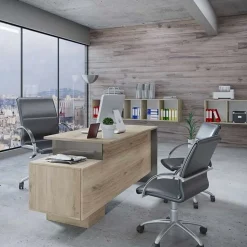 Arredo ufficio completo moderno rovere antracite lucido Time 3