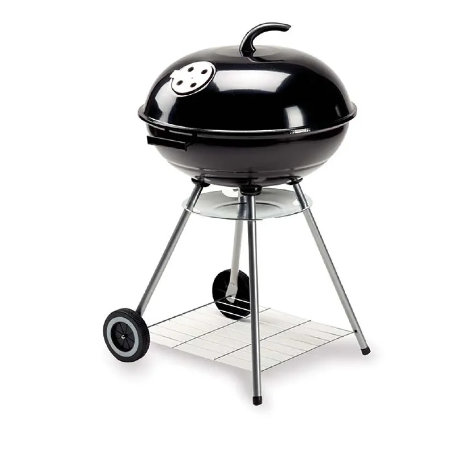 Barbecue da giardino a carbonella con ruote 56cm in acciaio Flat
