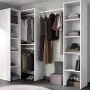 Cabina armadio angolare 226x186h cm 3 scomparti con appendiabiti bianco Soler