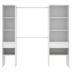 Cabina armadio 200x185h cm 10 ripiani 2 cassetti allungabile bianco Martin