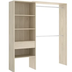 Cabina armadio 160x187h cm allungabile moderno aperto rovere Mobik