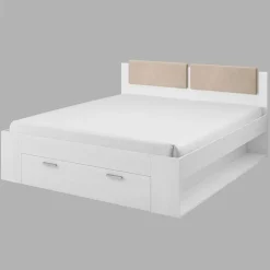 Camera completa con letto matrimoniale 160x200cm pino bianco beige Cortina