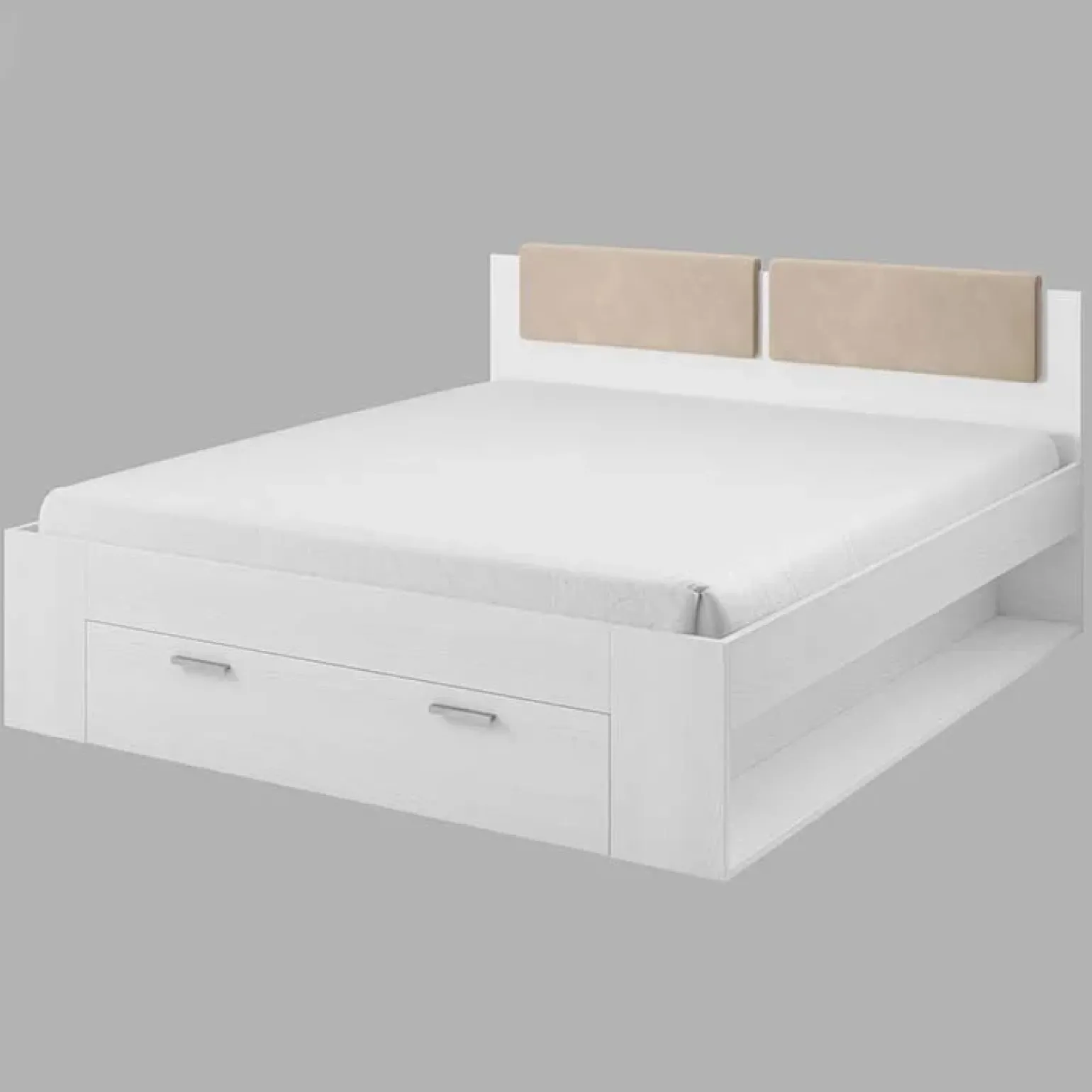 Camera completa con letto matrimoniale 160x200cm pino bianco beige Cortina
