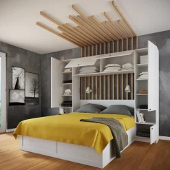 Camera da letto a ponte completa matrimoniale bianco opaco Dreamland