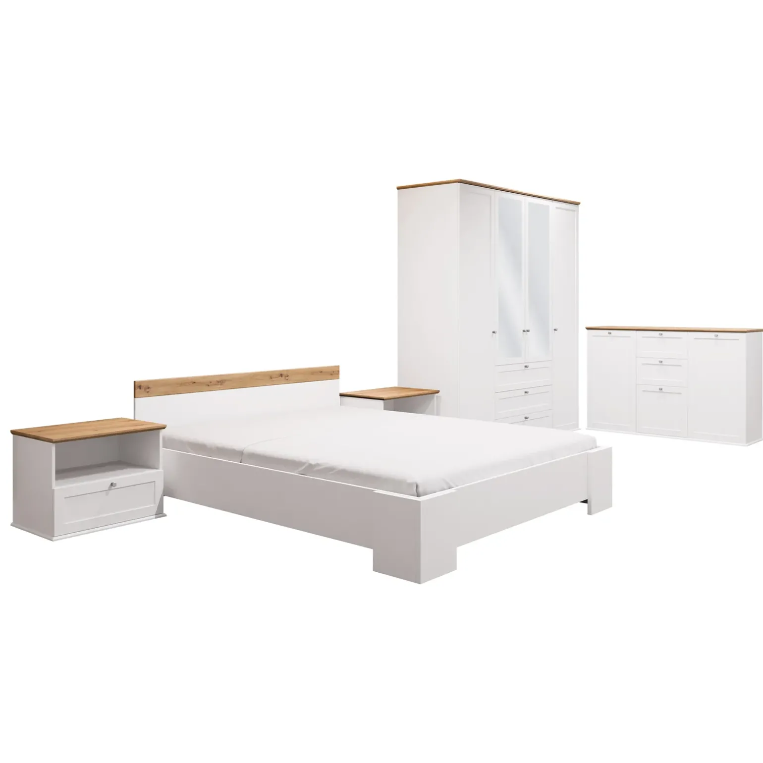 Camera da letto completa matrimoniale bianco rovere Relaxio