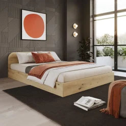 Camera da letto completa alla francese con armadio e comodini rovere rustico Carrisi