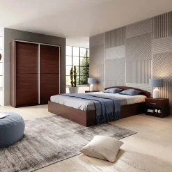 Camera da letto completa matrimoniale moderna wengè Roma
