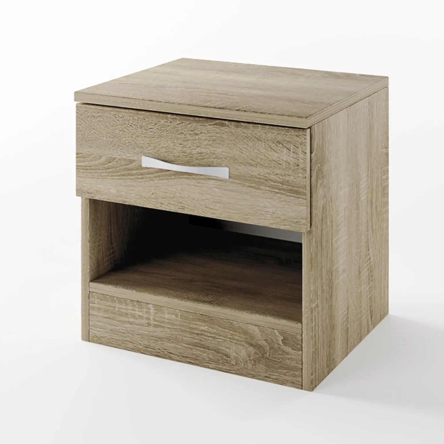 Camera da letto completa alla francese con armadio e comodini rovere sonoma Carrisi