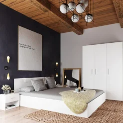 Camera da letto moderna completa matrimoniale bianco opaco Verona