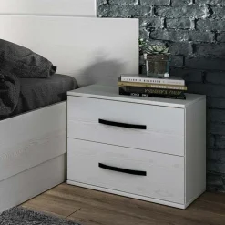 Camera da letto moderna completa matrimoniale pino bianco Angara