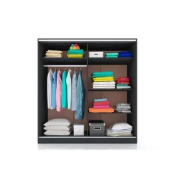 Camera da letto moderna completa matrimoniale nero bianco lucido Dallas