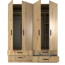 Camera doppio letto completa design rovere rustico Caronte