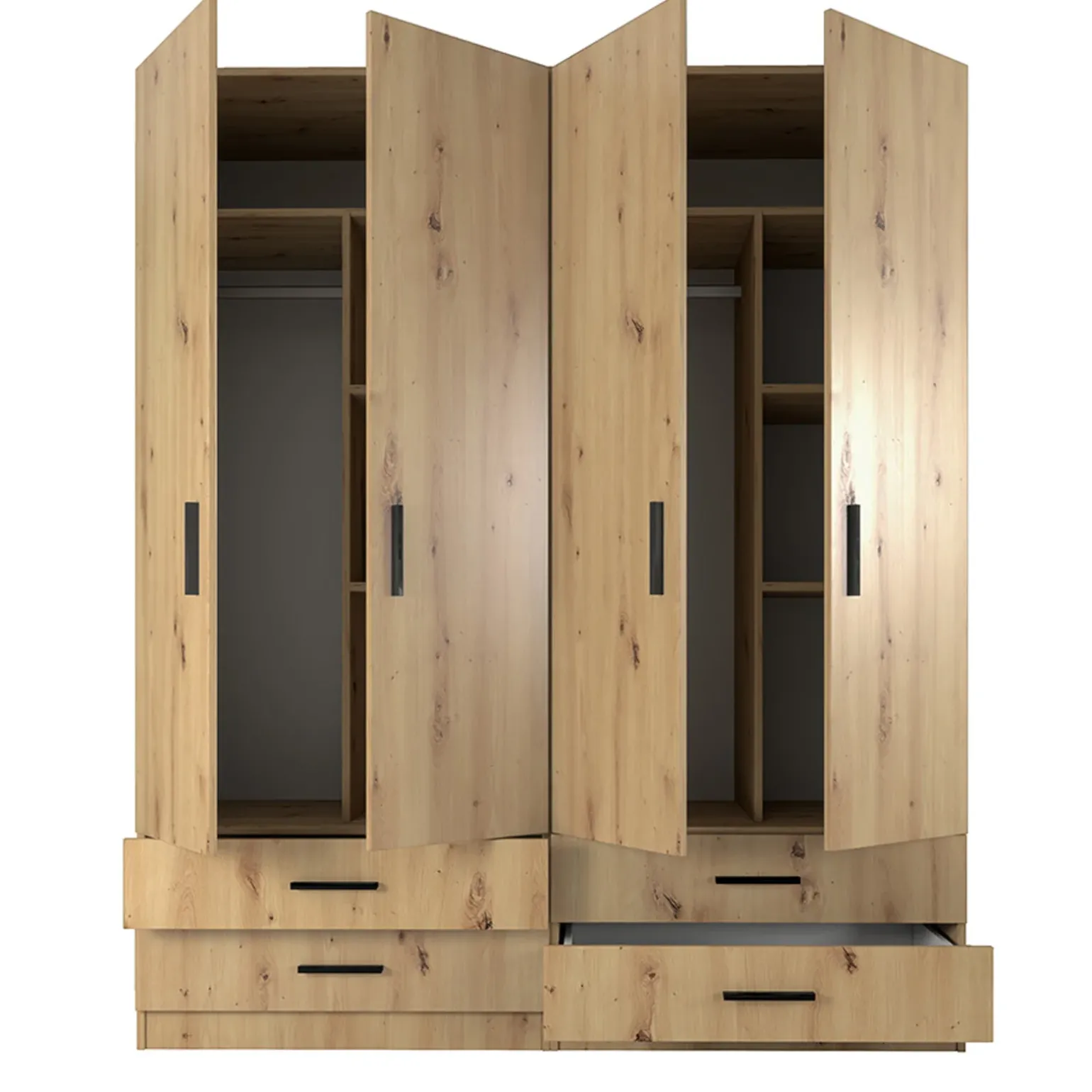 Camera doppio letto completa design rovere rustico Caronte