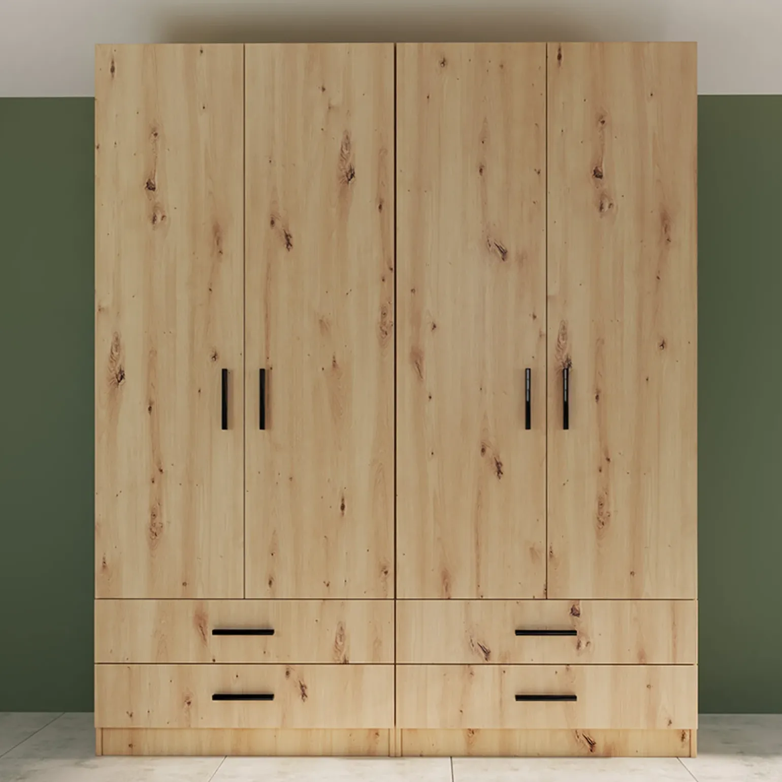 Camera doppio letto completa design rovere rustico Caronte