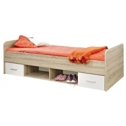 Cameretta bambini 1 letto singolo quercia sonoma bianco opaco Ciak 1