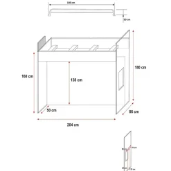 Cameretta bambini completa 2 letti singoli bianco nero Diego Gihome®