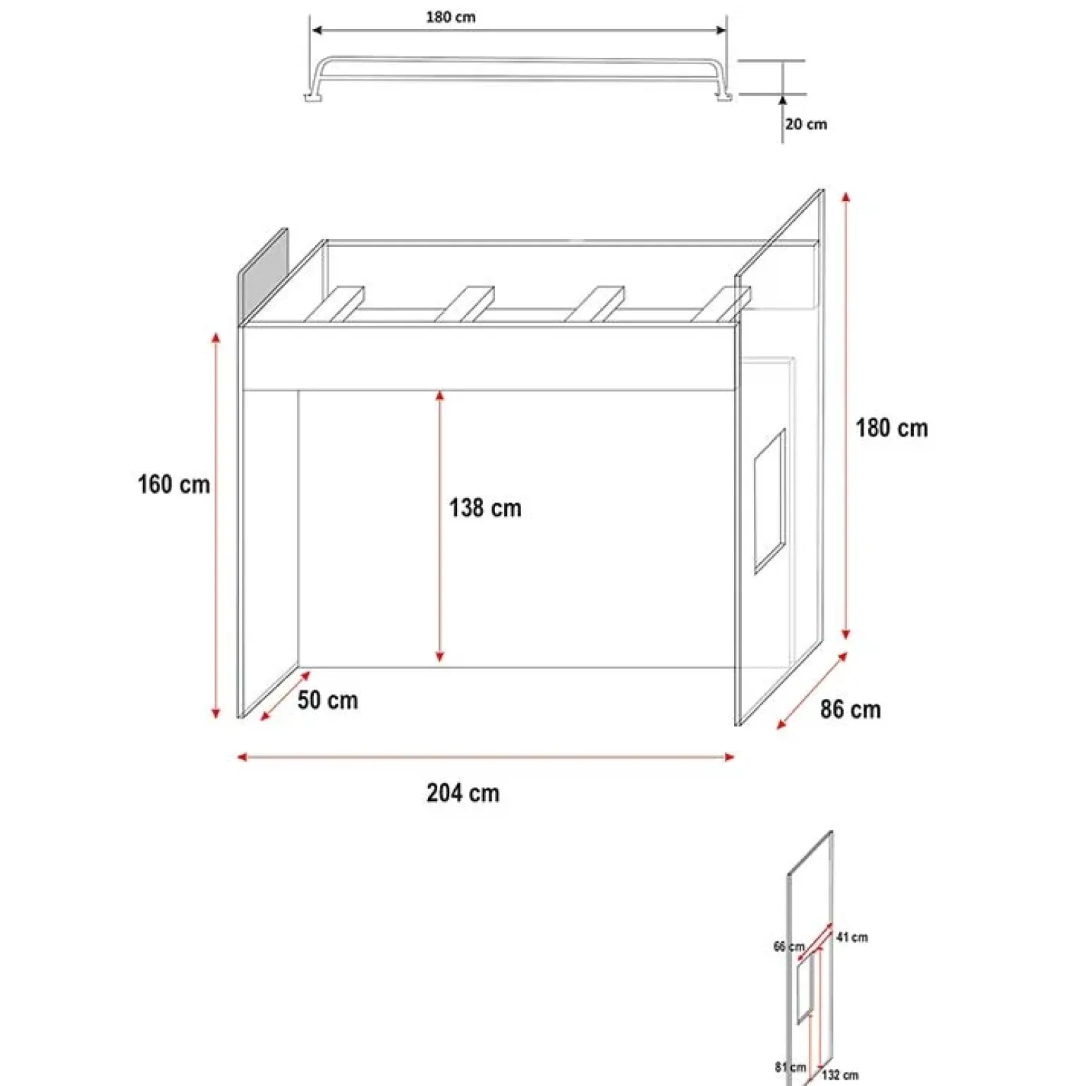 Cameretta bambini completa 2 letti singoli bianco rosa Diego Gihome®
