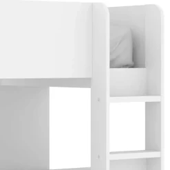 Cameretta bambini 244x150cm 3 letti soppalco reversibile rovere bianco Damian