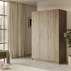 Cameretta completa alla francese con armadio e comodino rovere sonoma Carrisi