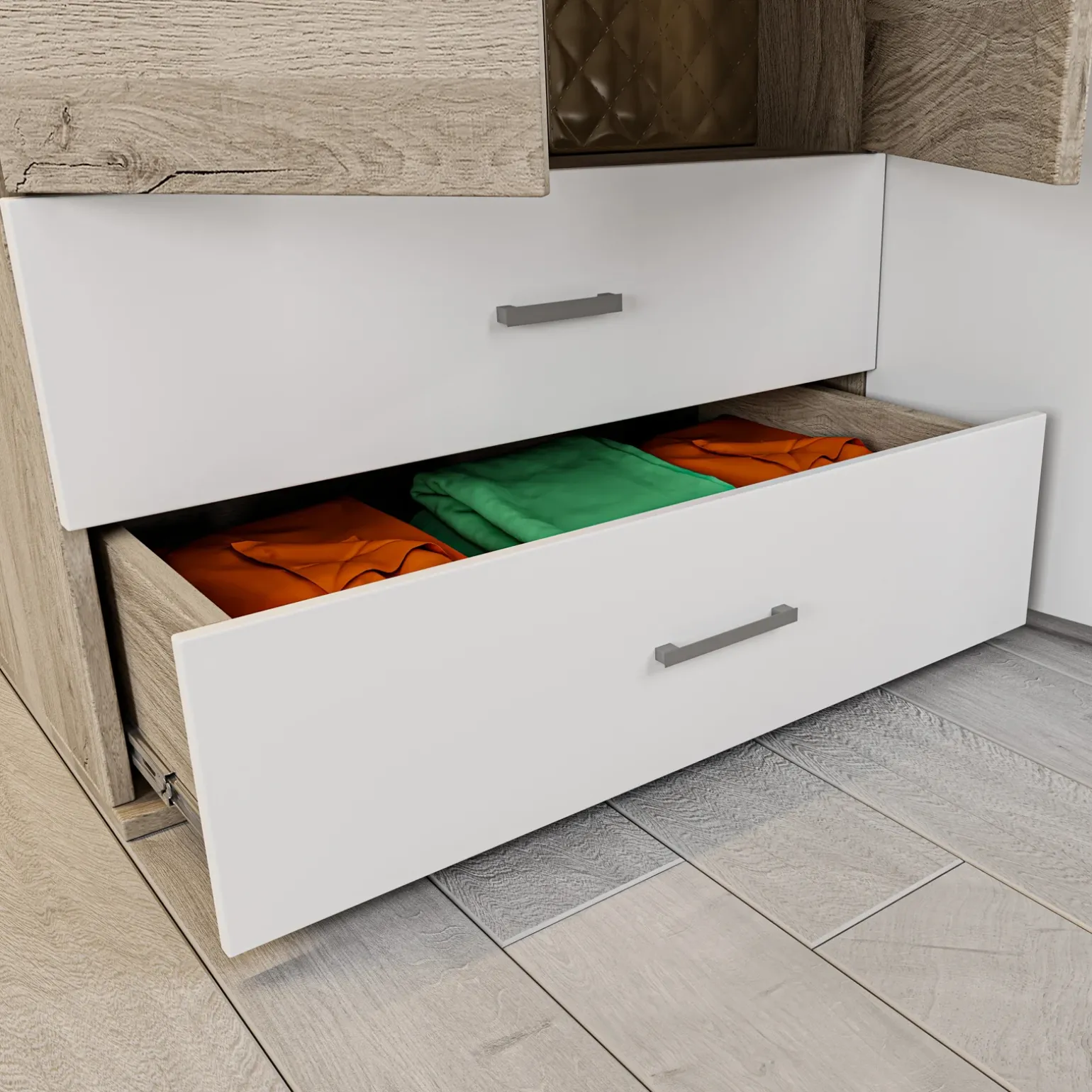 Cameretta completa bambini 1 letto singolo rovere bianco Francesco Gihome®