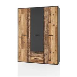 Cameretta completa singola grafite rovere rustico Fada