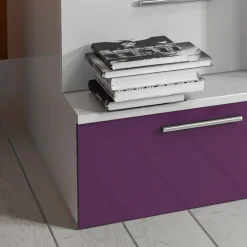 Cameretta con soppalco 2 letti singoli bianca viola Enrico Gihome®