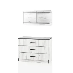 Cameretta per bambini 1 letto singolo contenitore bianco rustico verde Zadar