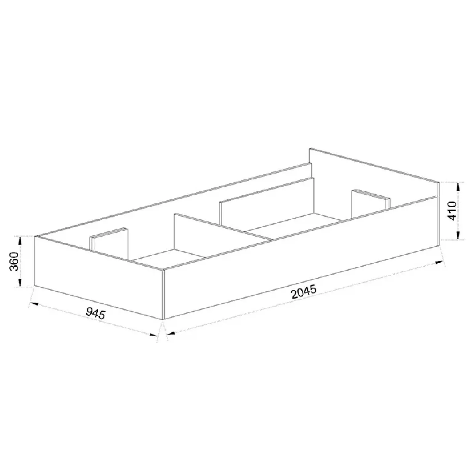 Cameretta per bambini 1 letto singolo contenitore bianco rustico grigio Zadar