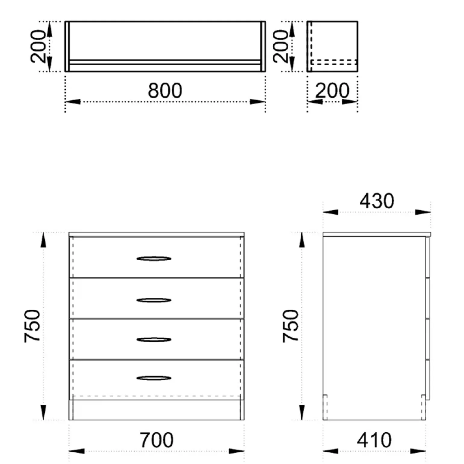 Cameretta 275x161cm 2 letti a castello completa rovere Lorenzo Gihome®