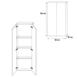 Cameretta 324x86cm 2 letti singoli completa bianco Diego Gihome®