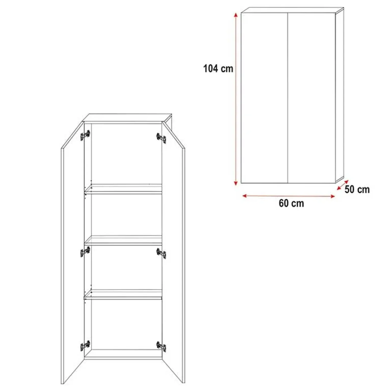 Cameretta 324x86cm 2 letti singoli completa bianco Diego Gihome®