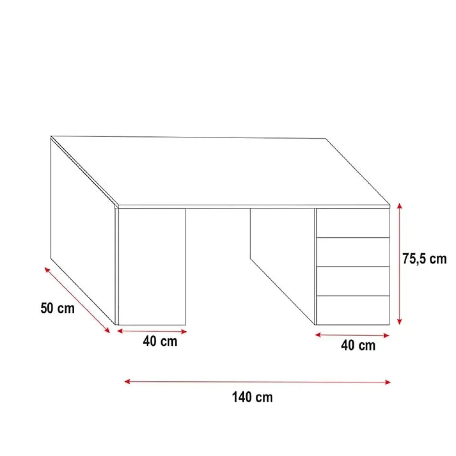 Cameretta 324x86cm 2 letti singoli completa bianco Diego Gihome®
