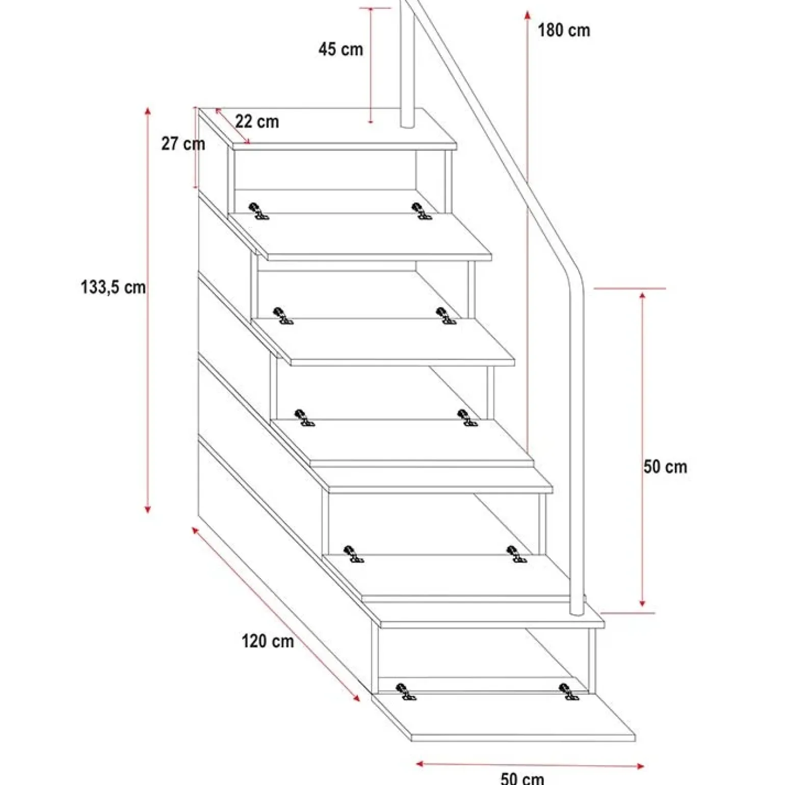 Cameretta 254x120cm 1 letto soppalco bianco grigio lucido Simone Gihome®