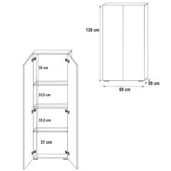 Cameretta 254x120cm 1 letto soppalco bianco grigio lucido Simone Gihome®