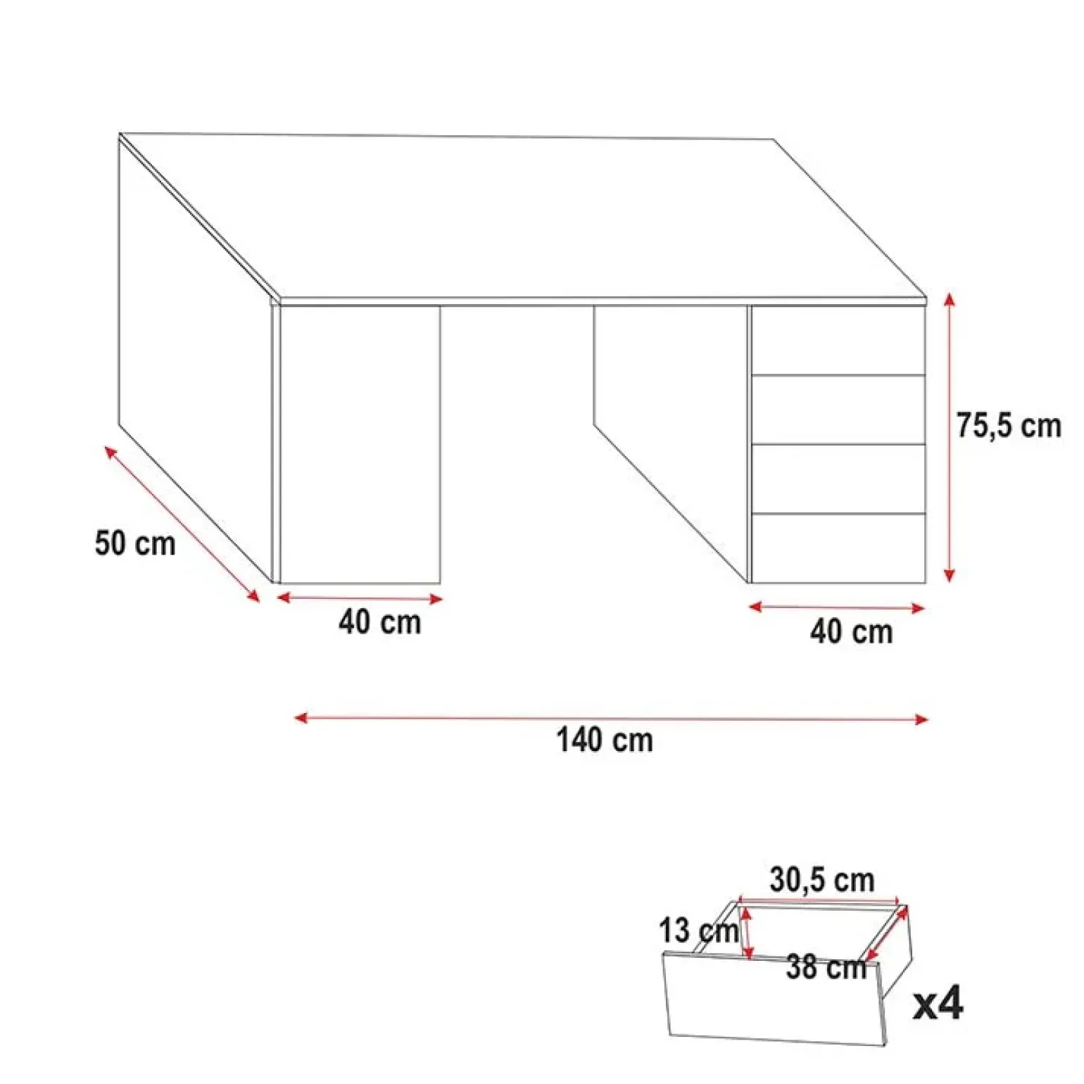 Cameretta 254x120cm 1 letto soppalco bambini bianco rosa lucido Simone Gihome®