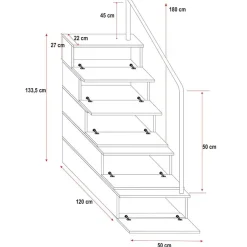 Cameretta 254x120cm 1 letto soppalco bianco lucido Simone Gihome®