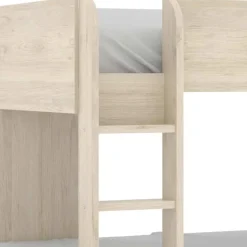 Cameretta 255x112cm bambini 2 letti reversibile rovere bianco a soppalco Sole