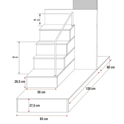Cameretta 324x86cm completa 2 letti singoli bianco grigio Diego Gihome®