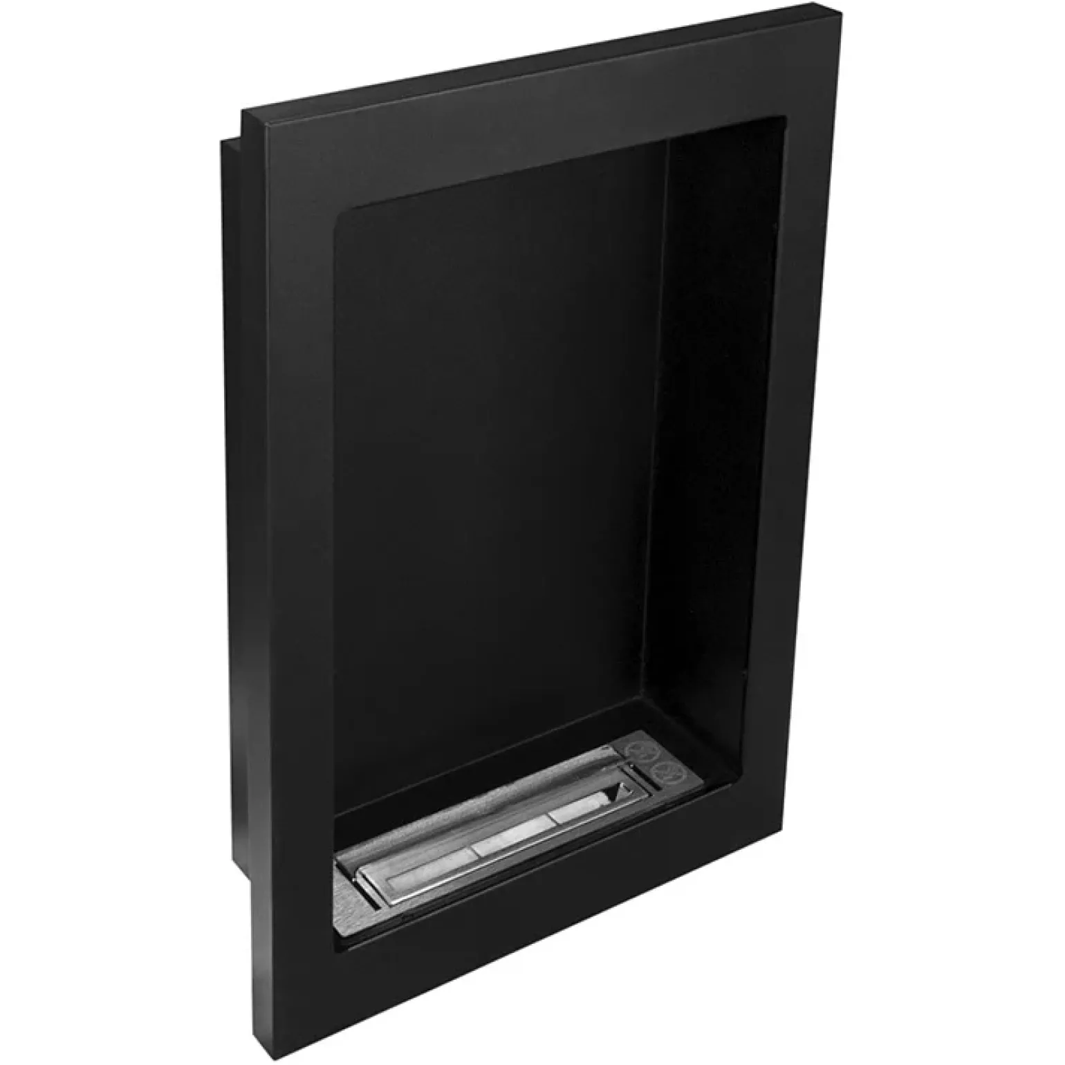 Caminetto 39x61h cm bioetanolo da parete acciaio nero Bernina
