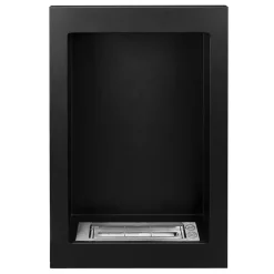 Caminetto 39x61h cm bioetanolo da parete acciaio nero Bernina