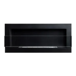 Caminetto 90x40h cm bioetanolo con vetro nero opaco Albert Gihome®