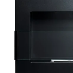 Caminetto 90x40h cm bioetanolo con vetro nero opaco Albert Gihome®