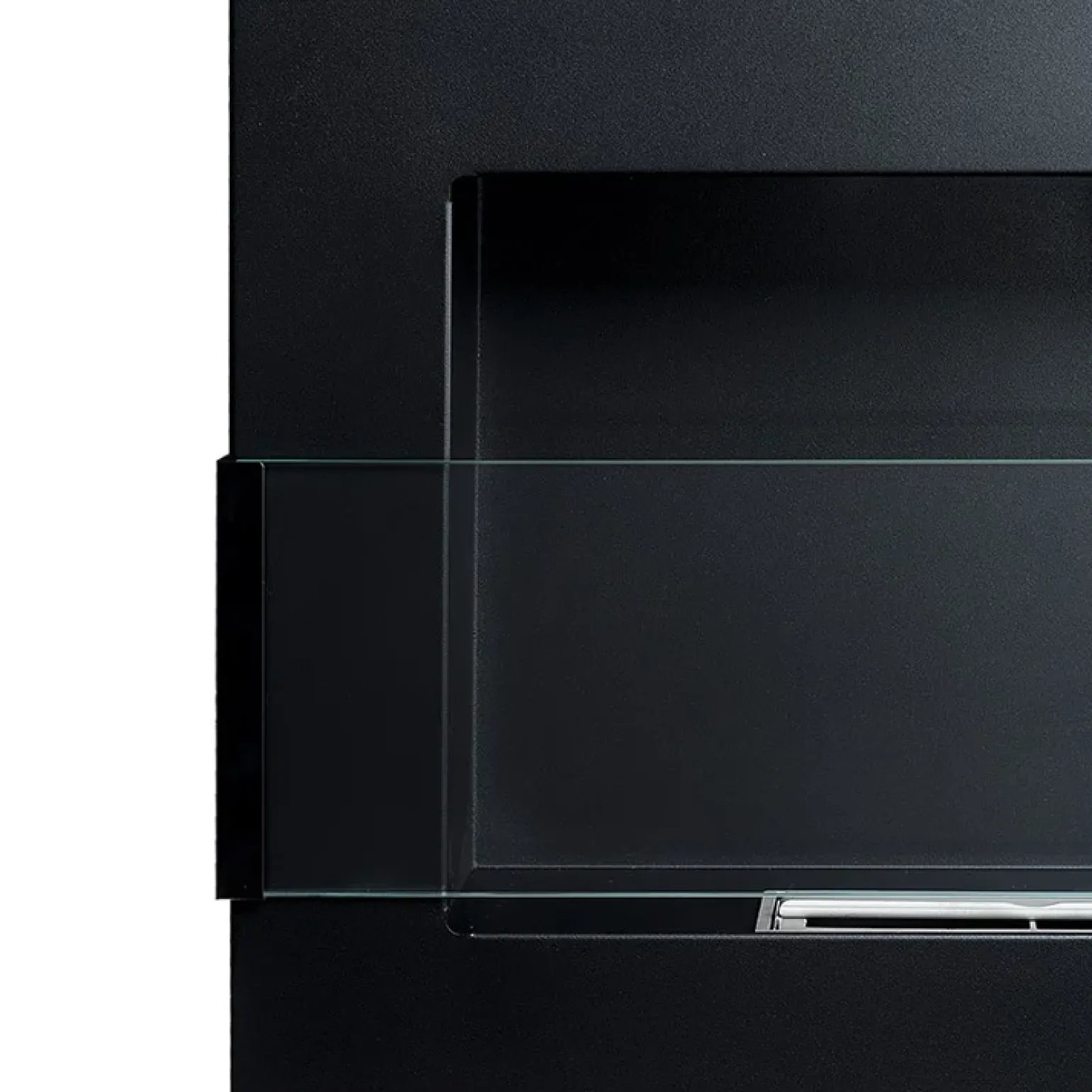 Caminetto 90x40h cm bioetanolo con vetro nero opaco Albert Gihome®