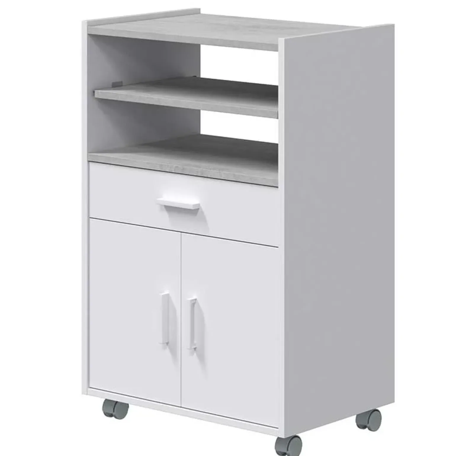 Carrello da cucina 59x92h cm con ruote bianco opaco cemento Comer