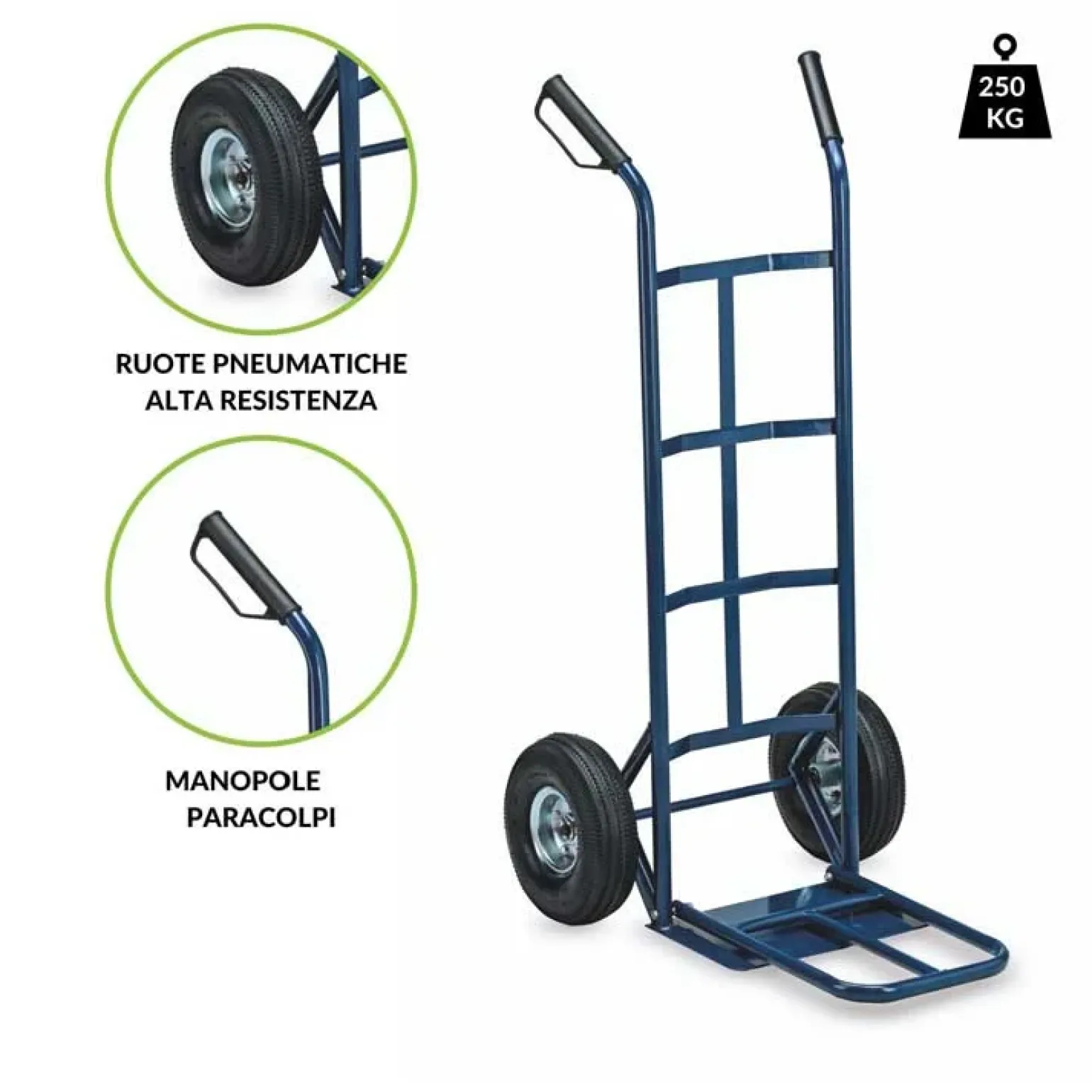 Carrello portapacchi con ruote solleva fino a 250 kg in acciaio Xina