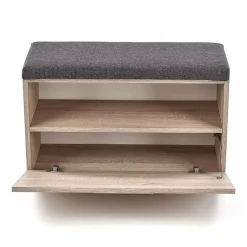 Cassapanca scarpiera 70x45h cm da ingresso moderna rovere Viki