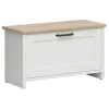 Cassapanca scarpiera 85x49h cm 1 anta bianco frassinato Lars