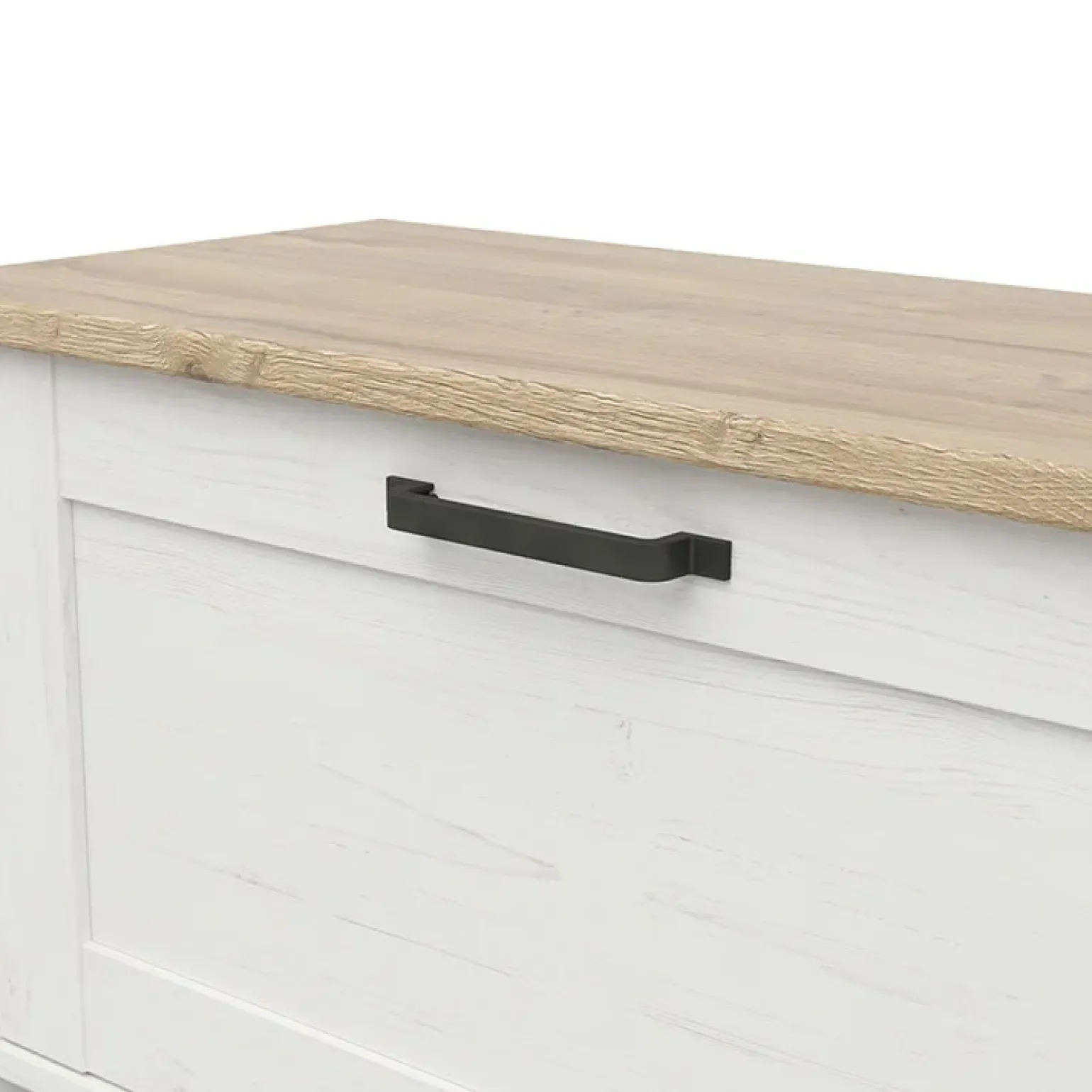 Cassapanca scarpiera 85x49h cm 1 anta bianco frassinato Lars