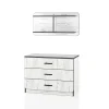 Cassettiera con scaffale 80x148h cm 3 cassetti design bianco rustico Elysian